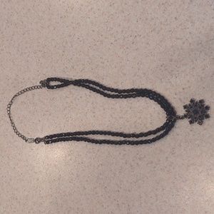 Black beaded necklace